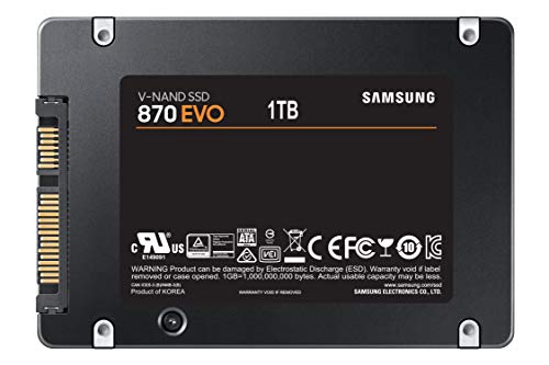 Внутрішній твердотільний накопичувач SAMSUNG 870 EVO 1 ТБ 2,5 дюйма SATA III (MZ-77E1T0B/AM)