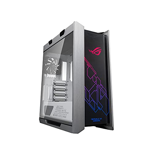 Корпус комп’ютера ASUS ROG Strix Helios GX601 White Edition RGB Mid-Tower для материнських плат ATX/EATX із загартованим склом, алюмінієвою рамою, кріпленнями GPU, підтримкою радіатора 420 мм і Aura Sync