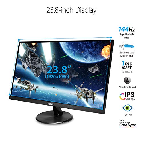 ASUS VP249QGR 23,8-дюймовий ігровий монітор 144 Гц Full HD (1920 x 1080) IPS 1 мс FreeSync ELMB Eye Care DisplayPort HDMI VGA