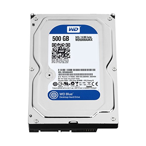 Жорсткий диск WD Blue 500 ГБ для настільного ПК - 7200 об/хв, SATA 6 Гбіт/с, 16 МБ кеш-пам'яті, 3,5 дюйма - WD5000AAKX (оновлено)