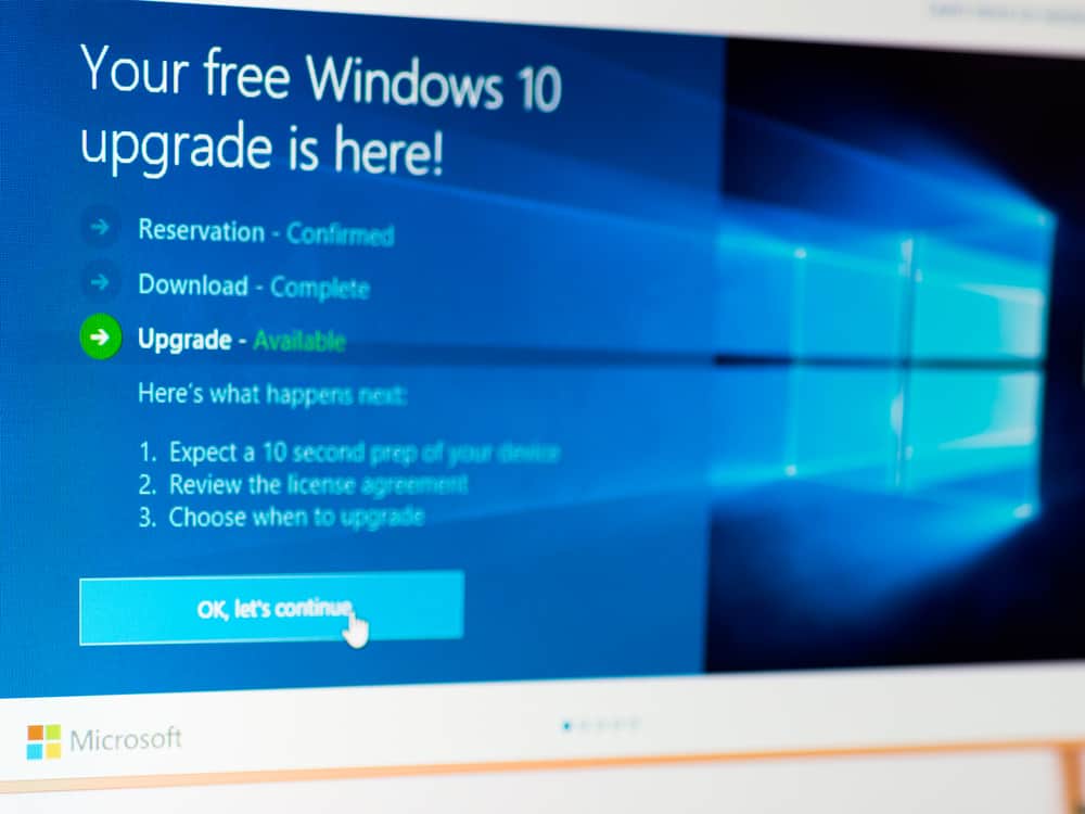 Екран оновлення Microsoft Windows 10