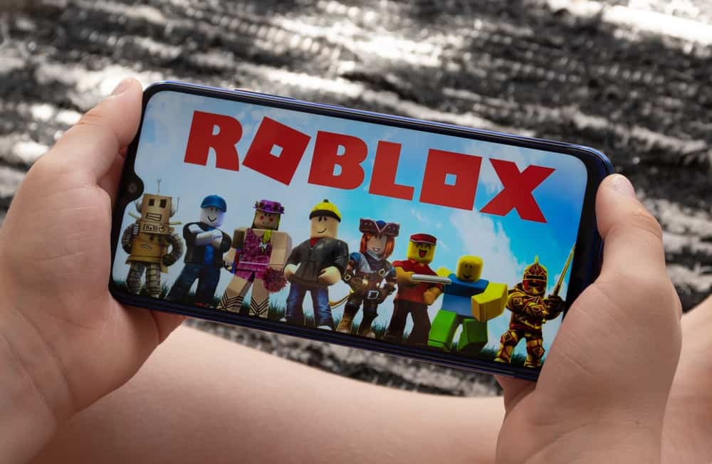 Хлопчик грає в Roblox на смартфоні