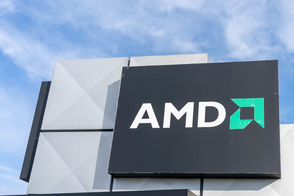 Крупним планом вивіски AMD у Маркхемі, Онтаріо, Канада