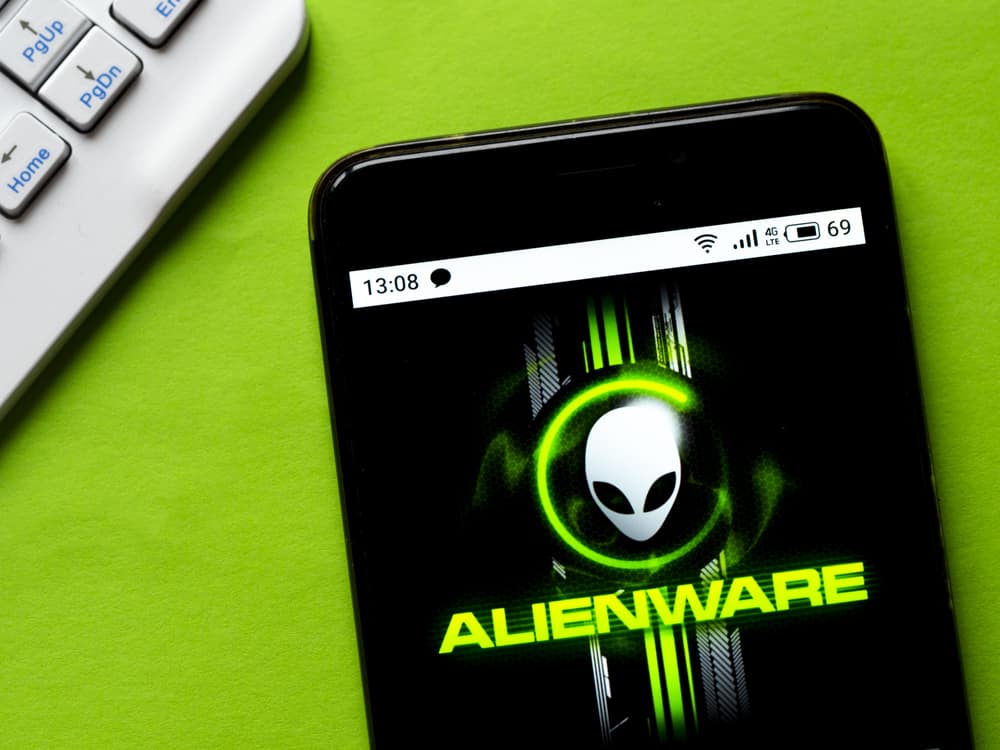 На цій фотоілюстрації логотип Alienware