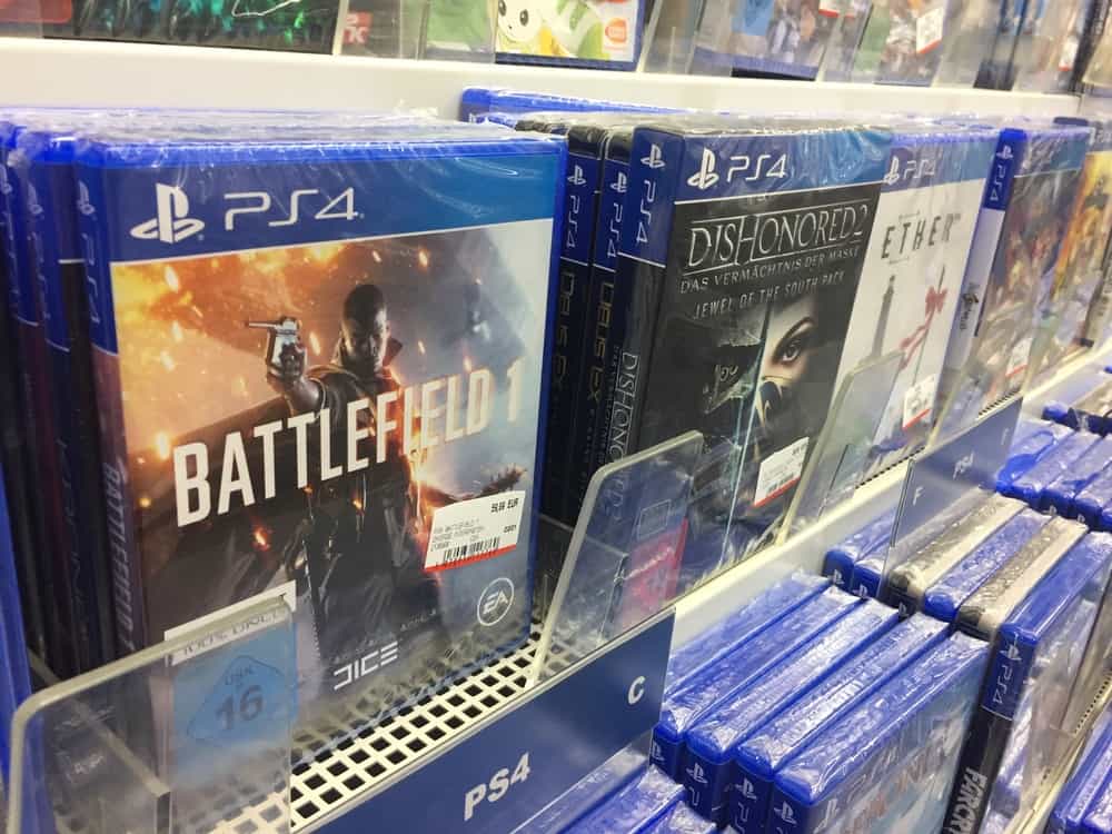 Playstation 4 відеоігри в магазині електроніки
