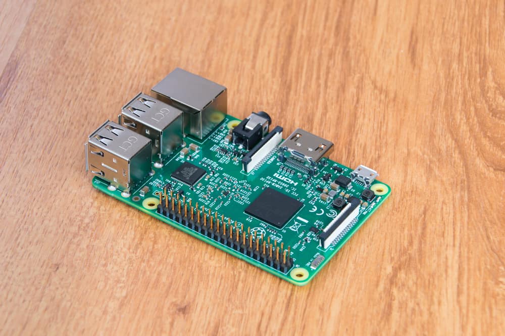 Raspberry Pi< on table